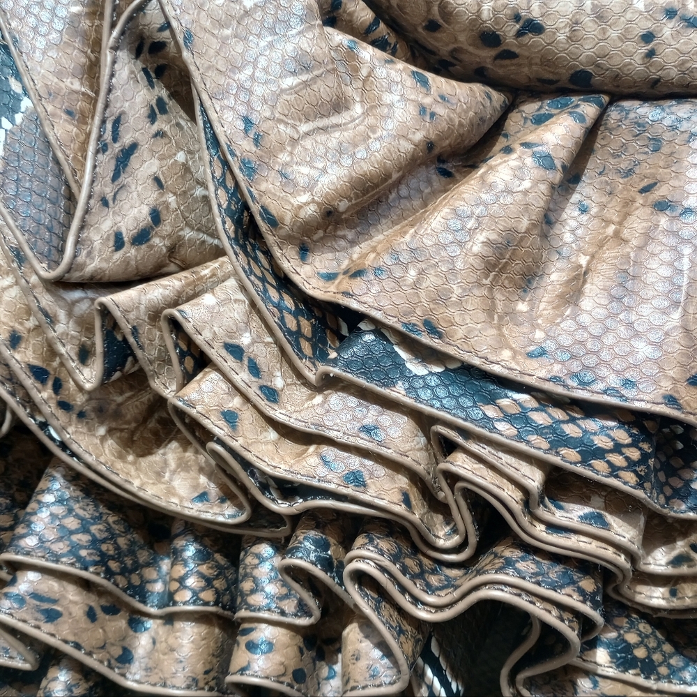 🔖Snakeskin Ruffled Handbag - Picture 6 of 16